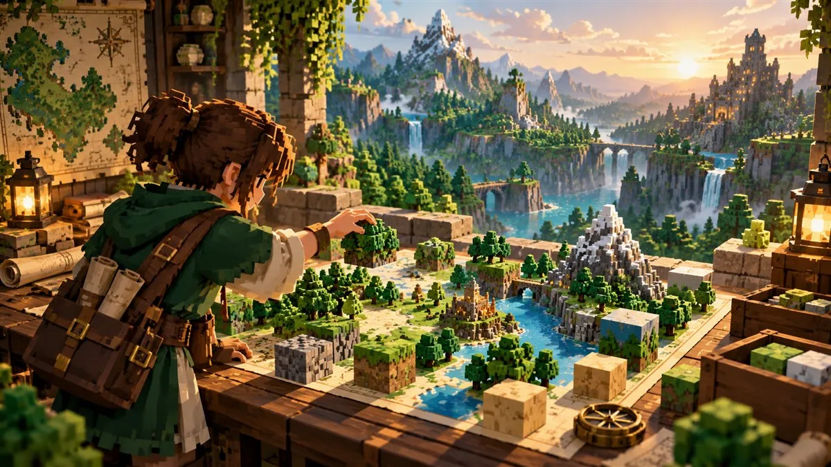 Original voxel-style illustration for How to Keep a Minecraft Modpack Organized